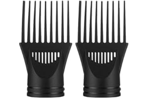 Calsgkspray 2Pcs Black Universal Hair Dryer Comb, Hair Styling Nozzle Tool for Straightening Detangling Fine Curly Natural Appliances, Nozzle Plastic Hairdryer Blow Comb Attachment