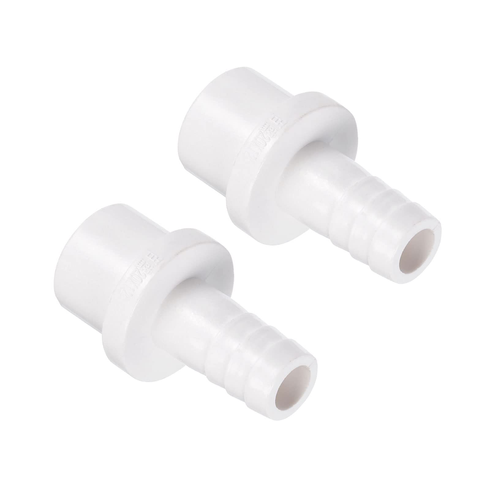 M METERXITY 2 Pack PVC Pipe Fitting - Water Tube Connector, 12mm Barb Straight Pipe Joint, Apply to Outdoor/Garden/Pool (OD 0.79 Inch, White)