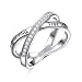 S925 Sterling Silver True Love Waits Infinity Criss Cross Rings for Women Lady