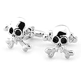 Sirius Jewelry Men's Skull Black Skeleton Cufflinks