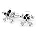 Sirius Jewelry Men's Skull Black Skeleton Cufflinks