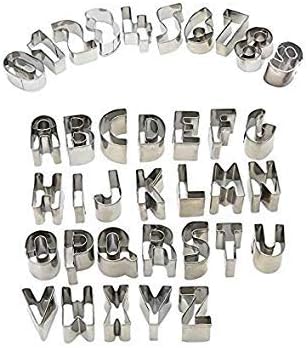 Sakoraware Stainless Steel Alphabet (A-Z) & Numbers(0-9) Cookies Cutter Moulds Set of 36 Pieces for Biscuit, Cake, Fruits, Dough -Best for Home/Gift