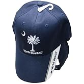 South Carolina Palmetto Crescent Myrtle Beach Navy Blue Embroidered Cap Hat R3