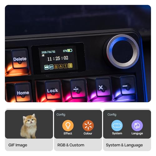 EPOMAKER AULA F99 MAX Wireless Mechanical Keyboard, Screen&Knob, 8000mAh, Creamy Gasket&Lubed Switches, PBT Keycaps, RGB, Mac Keys, Tri-Mode Gaming Keyboard for PC/Mac (Matte Black)
