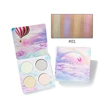 Tmrow 1Pc 4 Color Highlighter Makeup Palette Illuminating Chameleon Contour Powder Kit,1#