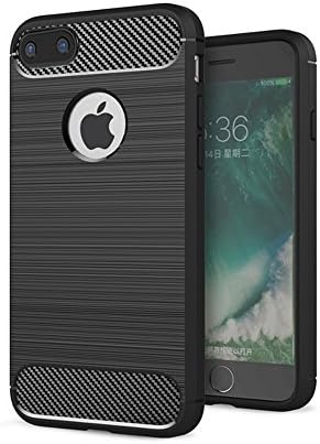 iphone 8 Plus case iphone 7 Plus Case Shock Absorption Non-slip Carbon Fibre Design Protective Cover for iphone8 Plus iphone7 Plus(Black)