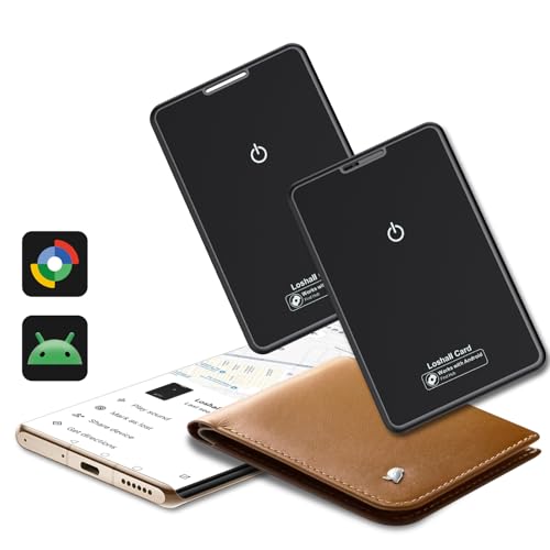 2 Packs Android Wallet Tracker Card, Compitable with Google Find Hub(Android Only), Non-rechargeable, IP68 Waterproof Ultra Slim Card Tracker, Item finder for Suitcases, Bags, Passports, Tracker Tag