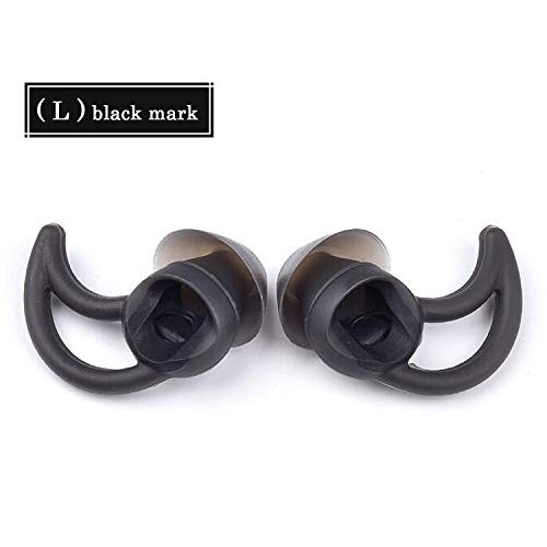 Replacement Silicone Earbuds Ear Buds Tips Eargel Isolation Double Flange for Bose QuietControl 30 QC20 QC20i QC30 Soundsport SIE2 SIE2i IE2 IE3 Wireless Headphones Earphones 3 Pairs S M L (Black) - Thumbnail 4