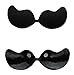 Tidetell Strapless Deep V Wing Breast Pad Push-up Invisible Silicone Bra Black Size B (FBA)