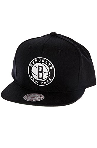 NBA Mitchell & Ness Brooklyn Nets Standard Logo Snapback Adjustable Hat - Black