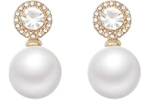 FRODETE Pearl Earrings for Women Pearl Drop Earrings Big Pearl Earrings Pearl Hoop Earrings Pearl Stud Earrings Bridal Wedding Earrings Mothers Day Gifts for Women