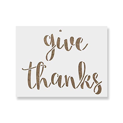 Give Thanks Stencil Template - Reusable Stencil with Multiple Sizes Available