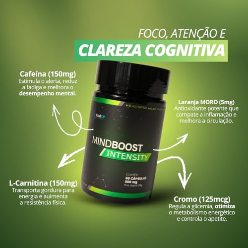 2x Termogênico Intensity Black Edition 120 Capsúlas - 60 Porções | ENERGIA AUMENTADA, FOCO, FORÇA, CONCENTRAÇÃO E MEMÓRIA | Rotina e treinos intensos.