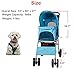 Lucky Tree Pet Stroller Folding Pet Cat Carrier Travel Cart with Four Wheelsthumb 2