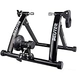 DEUTER New Arrival Indoor Bike Trainer Portable Exercise Bicycle Magnetic Stand with Noise Reduction Wheel (black)