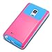 Note Edge Case,Samsung Note Case-AnnBay(TM) for Samsung Galaxy Note Edge 2in1 Series Champagne Hard Cover Case White Rubber Gel Soft Silicone TPU Case(Hot Pink&Blue)