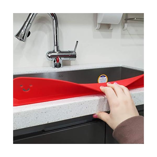 Smile Guard Silicone Water Splash Guard for Kitchen & Bathroom Sinks