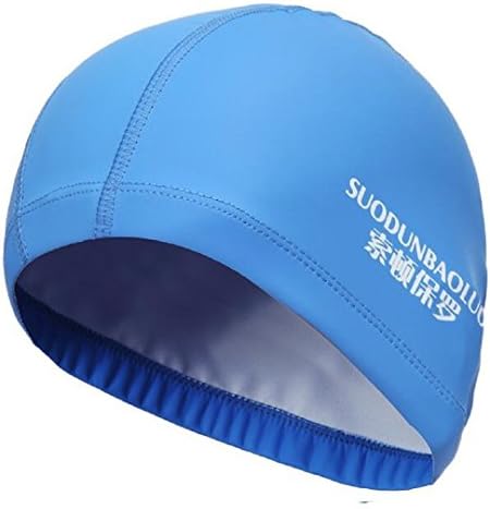 Wendin Men Women Adults Lycra with PU Coating Swimming Cap Hat Extra Large Long hair Swimming cap (blue)