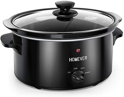 Mijoteuse Électrique, Homever Slow Cooker de 3,5 L, 3 Niveaux de Cuisson dont Maintien au Chaud, Couvercle en Verre et Bol en Céramique, Idéale pour 4 Personnes (Black) - Cuisine A Vivre Mijoteuse Électrique, Homever Slow Cooker de 3,5 L, 3 Niveaux de Cuisson dont Maintien au Chaud, Couvercle en Verre et Bol en Céramique, Idéale pour 4 Personnes (Black)