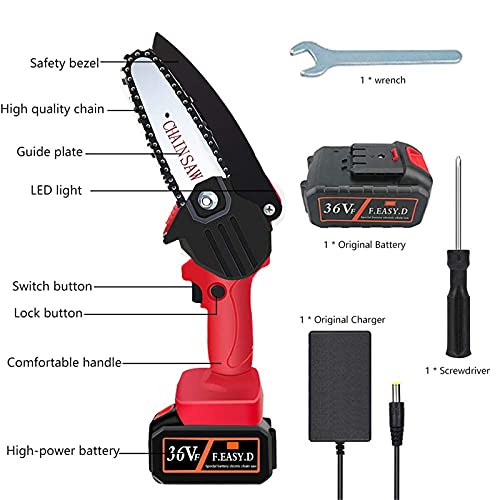 LUSTAR Mini-Kettensäge, kabellos, elektrische Kettensäge, 36 V, tragbare Kettensäge für Bäume, kabellose Astsäge… – Bild 3
