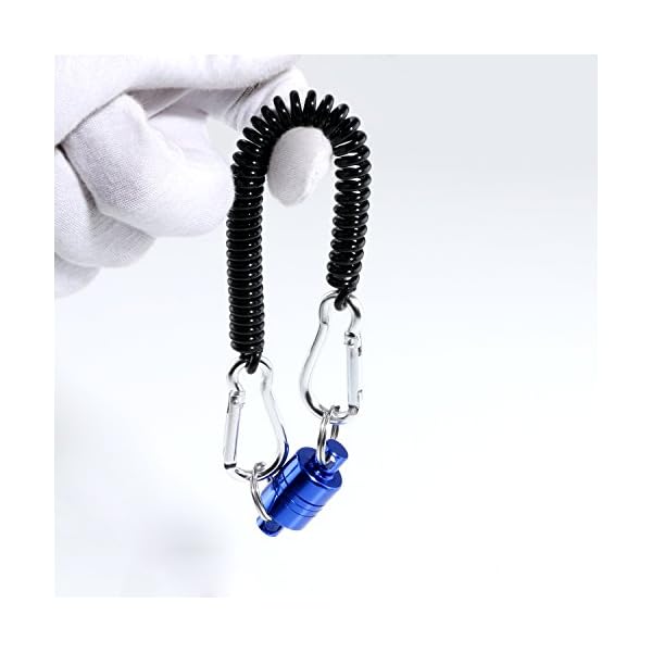 Magnetic-Net-Release-Holder-Keeper-for-Fly-Fish-Fishing-with-Cord-and-Carabiners
