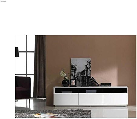 J&M TV023 White High Gloss TV Entertainment Console