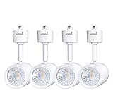 Hyprikon LED White Track Lighing Head, Dimmable, 8.5W, H Type Track Light, 4000K Daylight, Energy Star, 4 Pack