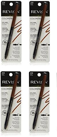Revlon ColorStay Eyeliner, Topez/208 (Pack of 4) + FREE Scunci Effortless Beauty Black Clips, 15 Count