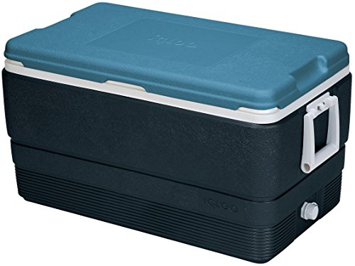 Igloo MaxCold 70 Quart Cooler, Jet Carbon/Ice Blue/White