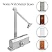Aluminum Door Closer,99lbs - 132lbs Automatic Adjustable Heavy Duty Auto Door-Closer Self Closing Door Overhead Fire Rated Door Closer for Residential/Commercial Use