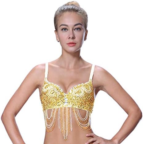 RUNRAYAY Máscara De Danza Del Vientre Con Cuentas Brillantes | Accesorio Tribal De Halloween Con Cadenas Y Lentejuelas, Talla Única Ajustable