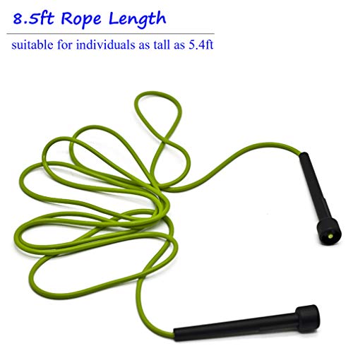 Homello Adjustable Soft Skipping Rope Kids, Children, Students Adults - Blue, Green,Orange - 2.6m - 3 Pack