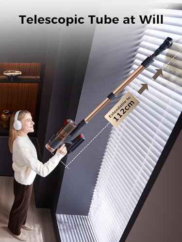 Proscenic P11 Ultra Cordless Vacuum Cleaner, 55KPa/50Mins/550W Stick Vacuum with Self-Standing, Wall Mount, Anti-Tangle, Adjustable Telescopic Pole, for Pet Hair, Hard Floor & Carpet