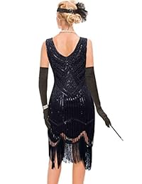 GVOICE 20S Gatsby - Vestido de estilo Art Deco Flapper para mujer