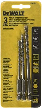 DEWALT DW2571 3 Piece Rotary Masonry Drill Bit Set