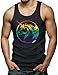 Rainbow Unicorn - Magical Spirit Animal Men's Tank Top (Black, Large)