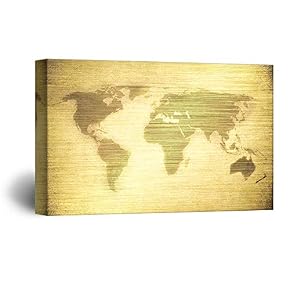 World Map Home Artwork for Living Room Bedroom