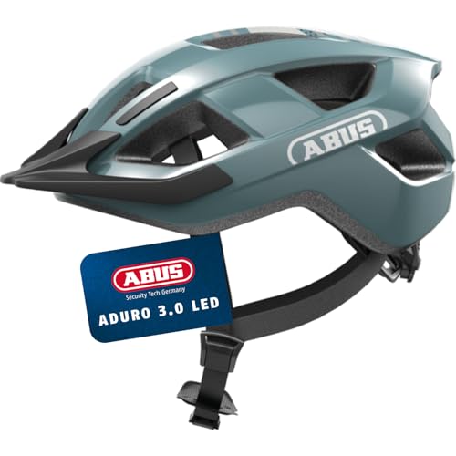ABUS Fahrradhelm Aduro 3.0 LED, Größe M, Blau