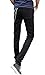 Mens Punk Hiphop Revits Pants Black Denim Jeans Pencil Trousers+Chain