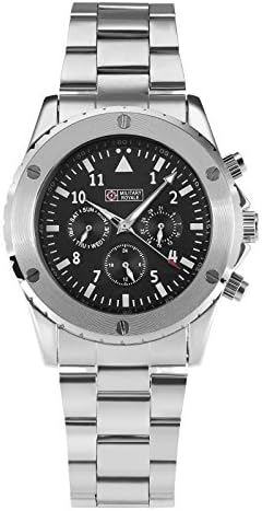 Military Royale Three Clocks Chronograph Mechanical Automatic Sports Army Watch MR103
