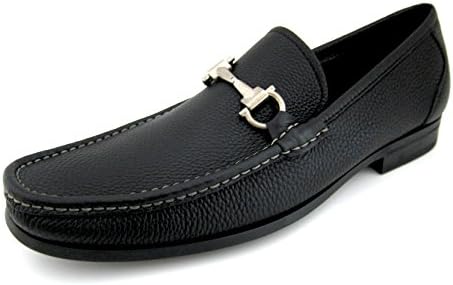 Salvatore Ferragamo Magnifico Mens Black Leather Loafers Shoes Made in Italy
