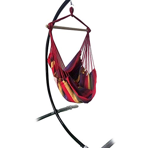 Boylymia Hanging Rope Hammock Chair Swing Seat for Any Indoor or Outdoor Spaces- Max. 250 Lbs -2 Seat Cushions Included