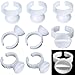 Akstore 200PCS Disposable Makeup Glue Rings Plastic Nail Art Tattoo Glue Rings Holder Eyelash Extension Rings Adhesive Pigment Holders Finger Hand Beauty Tools (Seperated)