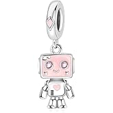 Artiyoo Cute Robot Dangle Charm 925 Sterling Silver Charms Fit Women Bracelet And Necklaces Bead Charm Pendant Jewelry Gifts For Family Friends