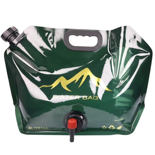 NiuXTool Portable Foldable Water Bag with Spigot, BPA-Free & Durable 8L Large Capacity Water Container for Camping, Hiking, Outdoor Adventures (Green) at Amazon