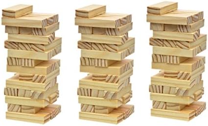 Classic Wooden Traveling Size Stacking Block Tumbling Game. Add to your Board and Card Game Collection. Best Family Fun Educational Games for Kids. Set of 3 (108 pieces Total)