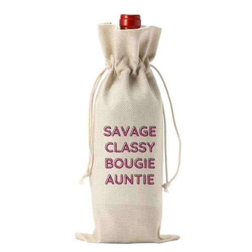 XFW Baby Announcement Wine Bag Pregnancy Announcement Gift for Aunt to be, Gift for Auntie, Savage, Classy, Bougie
