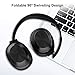 Active Noise Cancelling Headphones, LETSCOM Bluetooth Headphones with Mic Deep Bass Wireless Headphones Over Ear, 25 Hours Playtime, Soft Protein Earpads for Travel Work TV PC Cellphone - Black