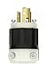 Leviton 15 Amp, 250 Volt, NEMA L6-15P, 2P, 3W, Locking Plug, Industrial Grade, Grounding, 4570-C, Black-White