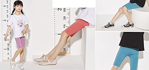 Dtone Girls Bike Shorts (Hotpink+Black+Blue, 130 (7-8 Years))